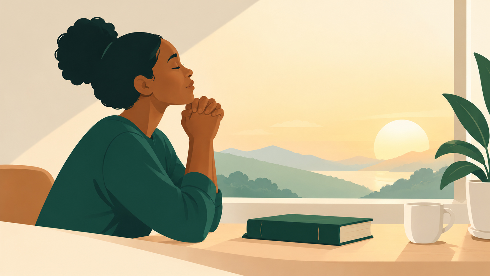 Sunrise Prayer by the Window